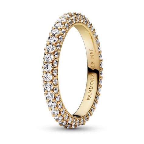 Pandora Timeless Pavé Single Row Ring Gold Plated Reeds Jewelers