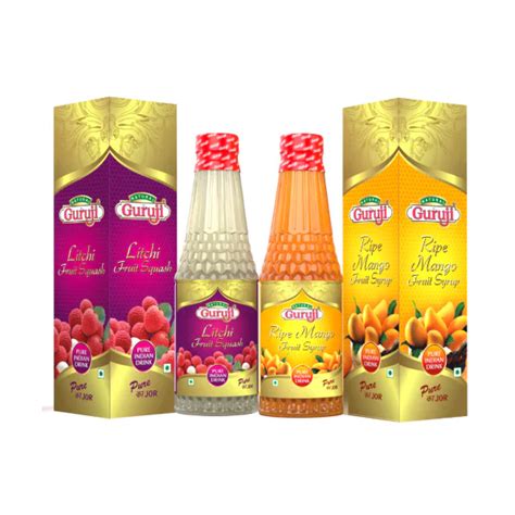 Jai Guruji Litchi Fruit Squash And Ripe Mango Fruit Syrup Sharbat