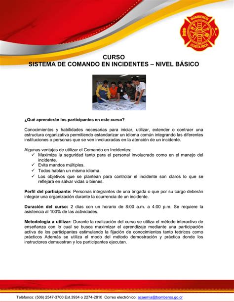 Curso Sistema De Comando En Incidentes Nivel BÁsico