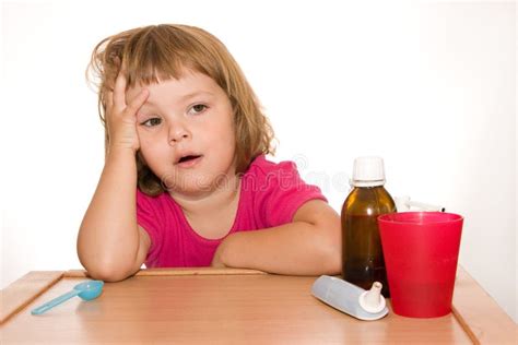 Sick Child Stock Image Image Of Thermometer Girl Illness 8237343
