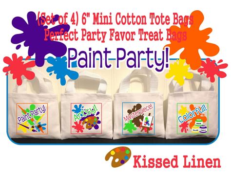 Paint Party Favors Art Party Birthday Treat Favor Gift Bags