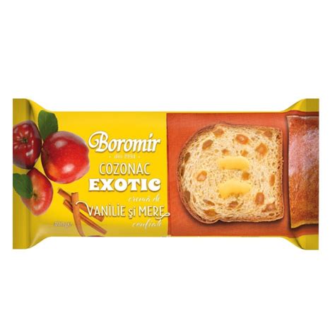 Cozonac Exotic Cu Crema De Vanilie Mere Si Scortisoara Boromir 400 G