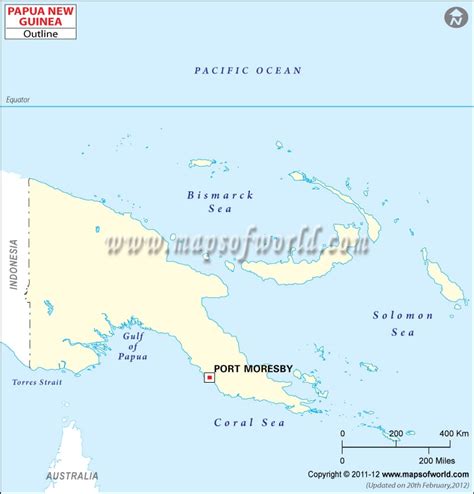 Outline Map Of Papua New Guinea