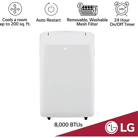 Lg 6500 Btu Doe 8000 Btu Ashrae 115 Volt White Portable Air