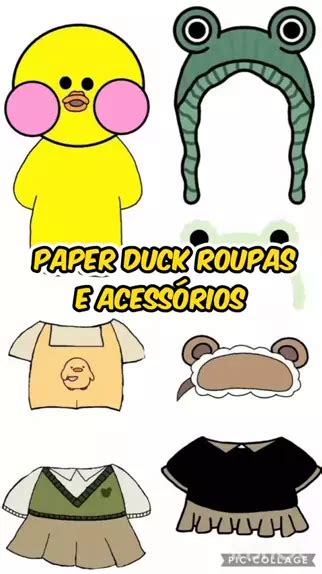 Coisas Para Paper Duck Roupinhas Acessórios Comidas E Muito Mais