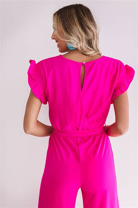 Late Nights Out Jumpsuit In Hot Pink • Impressions Online Boutique