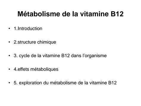 SOLUTION M Tabolisme De La Vitamine B12 Et Vit B9 Studypool