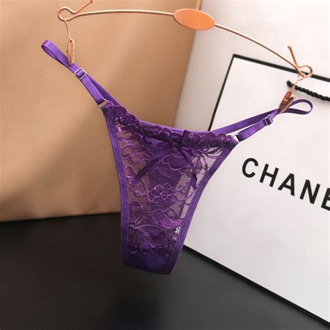 New Hot Thong Low Waist Sexy Lace Transparent Girl Underwear Adjustable Thin Strap Fashion Women