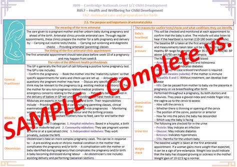 Child Development J809 R057 Ta2 Knowledge Organiserrevision