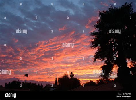 Spectacular Red Sky Sunrise Stock Photo Alamy