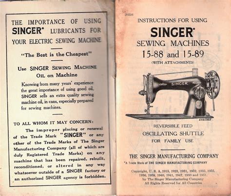 Singer Sewing Machine Manuals Printable Renewchinese