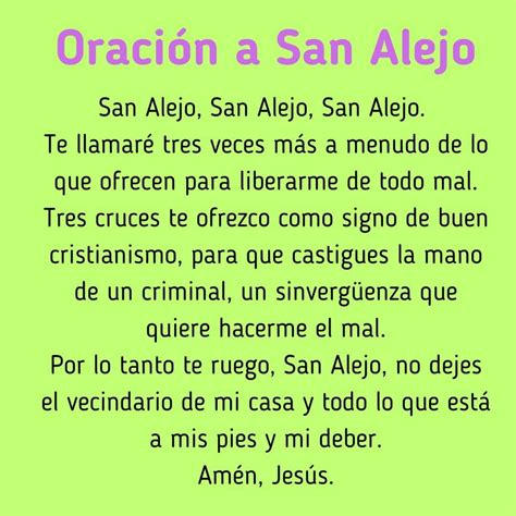 Oracion a San Alejo para alejar a terceras personas La oración diaria