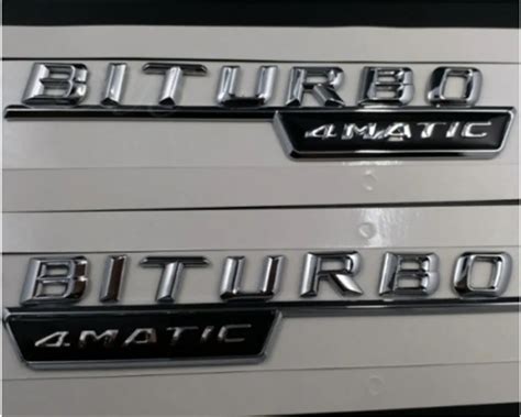 X Biturbo Turbo Matic Sticker Side Fender Emblem For Mercedes Benz