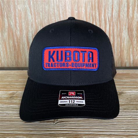 Vintage Kubota Tractors Equipment Retro Patch Richardson 112 Black On