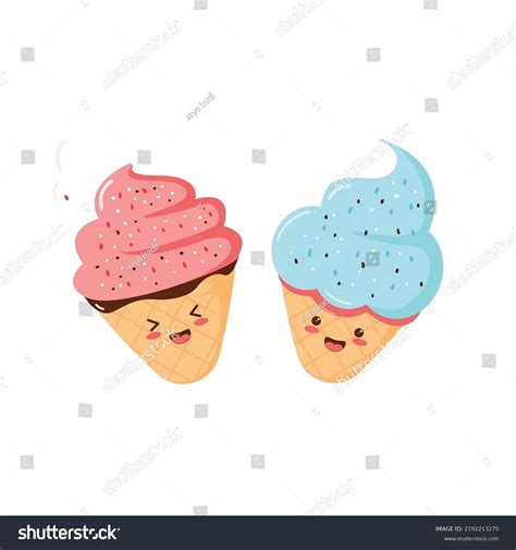 Cute Happy Smiling Ice Cream Cone Stock Vector Royalty Free