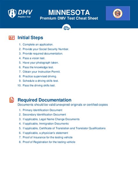 Free Minnesota Dmv Practice Test Driving License Permit Test