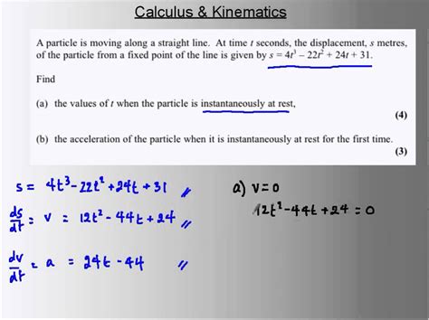 Calculus Kinematics Problem 1 Youtube