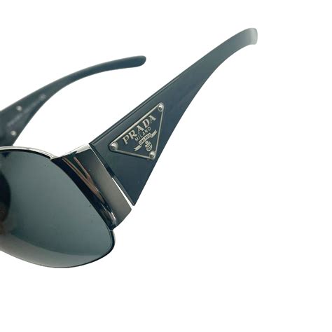 Prada Rimless Shield Sunglasses In Black Nitryl