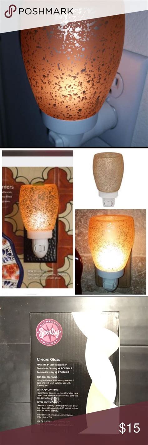 Scentsy Cream Glass Plug Night Light Wax Warmer Glass Plugs Candle Wax Warmer Wax Warmer