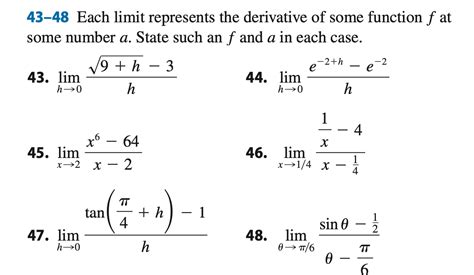 Solved Each Limit Represents The Derivative Of Some Chegg