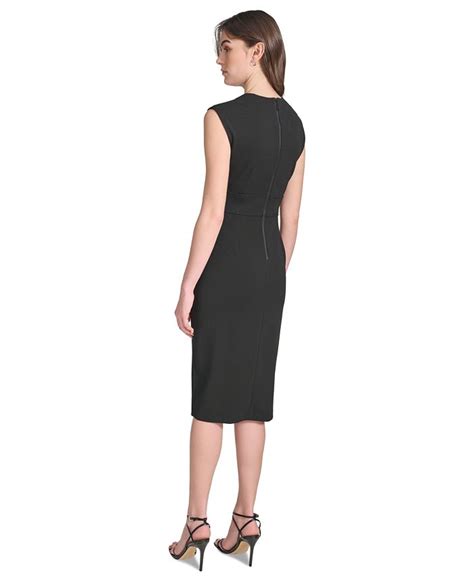 Calvin Klein Womens Ruched Sheath Dress Macys