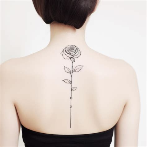 Desenho De Tatuagem De Rosa Ia Generativa Foto Premium