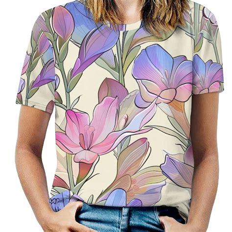 DNAGSBBSN Fresh Freesia 3244 Full Print Graphic T Shirts Short Sleeve