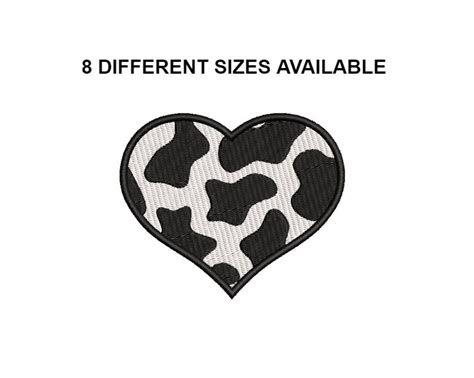 Cow Heart Embroidery Design Cow Pattern Digital Design Machine Embroidery Design Moo Patch File