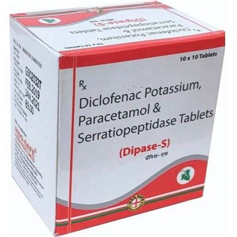 Diclofenac Potassium Paracetamol And Serratiopeptidase Tablets At Best