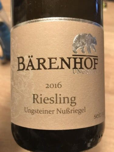 Bärenhof Ungsteiner Nussriegel Riesling Vivino US