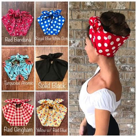 Extra Wide Miranda Retro Hair Wrap Head Scarf Self Tie Headband Rosie