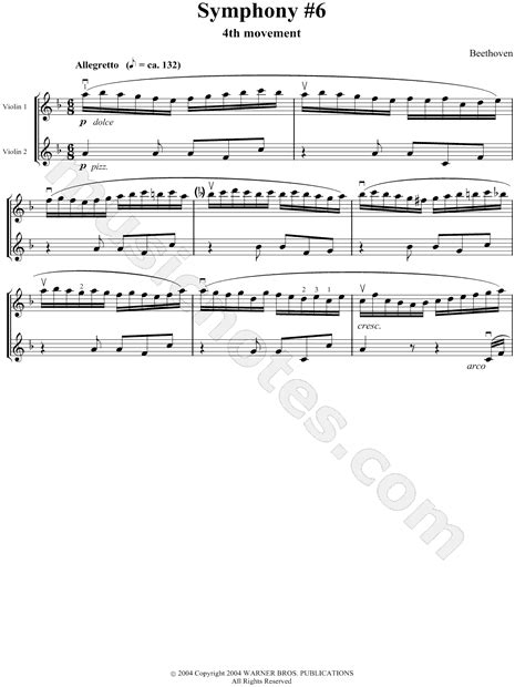 Ludwig Van Beethoven "Symphony #6" Sheet Music in F Major - Download ...