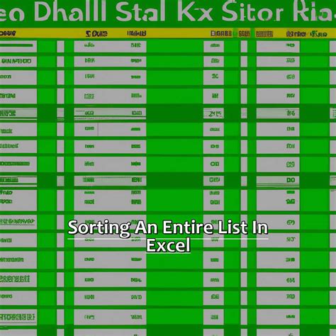 Sorting An Entire List In Excel Manycoders