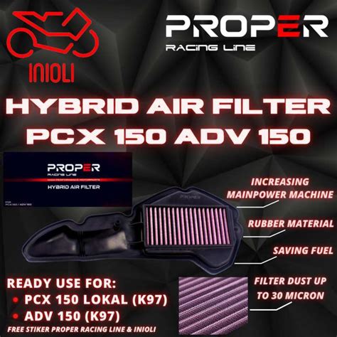 Jual AIR FILTER SARINGAN UDARA PROPER RACING LINE ADV 150 PCX LOKAL 150