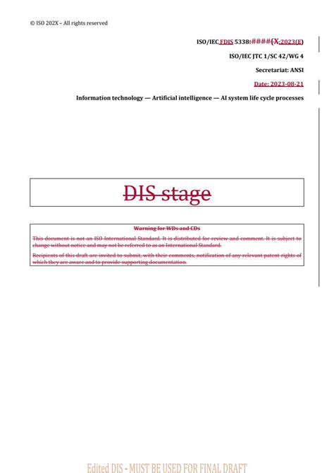 ISO IEC FDIS 5338 Information Technology Artificial Intelligence