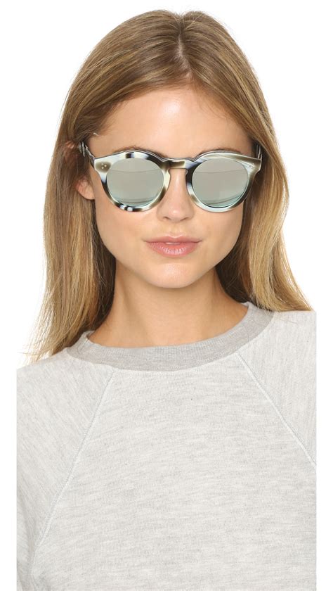 Illesteva Leonard Ii Mirrored Sunglasses Hornsilver In Metallic Lyst