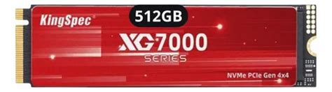 SSD Kingspec Xg7000 512 GB M 2 Gen 4 0x4 7400 6600 MB S Color