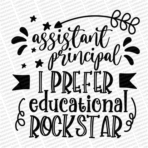 Assistant Principal I Prefer Educational Rockstar Svg Etsy