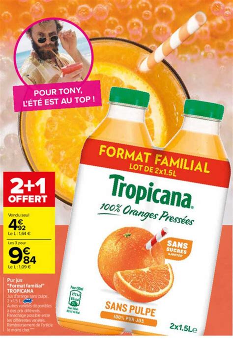 Promo Pur Jus Format Familial Tropicana Chez Carrefour Icatalogue Fr