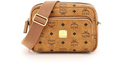 MCM Klassik Visetos Small Crossbody Bag In Natural For Men Lyst