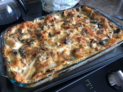 CHICKEN MUSHROOM AND SPINACH LASAGNA - the kind of cook recipe