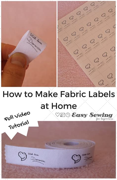 How To Make Fabric Labels Video Tutorial Easy Sewing For Beginners