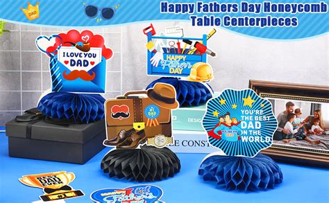 Julmelon 8pcs Fathers Day Party Decorations Honeycomb