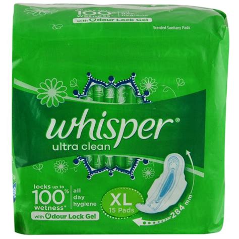 Whisper Ultra Clean Sanitary Napkin With Wings Xl 15 Pads Zopmart