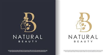 Logotipo De Belleza Natural Con Vector Premium Estilo Letra B Vector