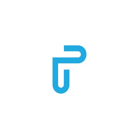 letter pu simple loop geometric line logo vector 13349699 Vector Art at ...
