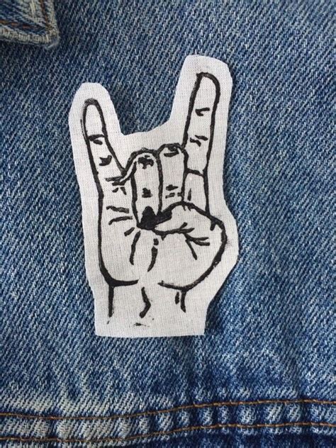 Items Similar To Punk Rock And Roll Hand Symbol Patch On Etsy