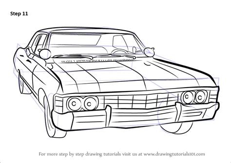 How To Draw A 1967 Chevy Impala Cars Step By Step