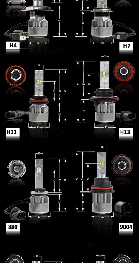 Dc 12v 35w Waterproof Led Car Headlight Bulb H7 H4，9005hb3 9006hb4 H11h8h99012hir2h1