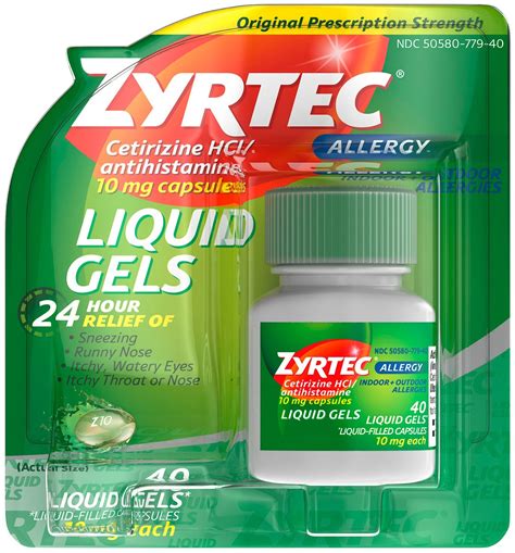 Zyrtec 24 Hour Allergy Relief Liquid Gels Antihistamine Capsules With